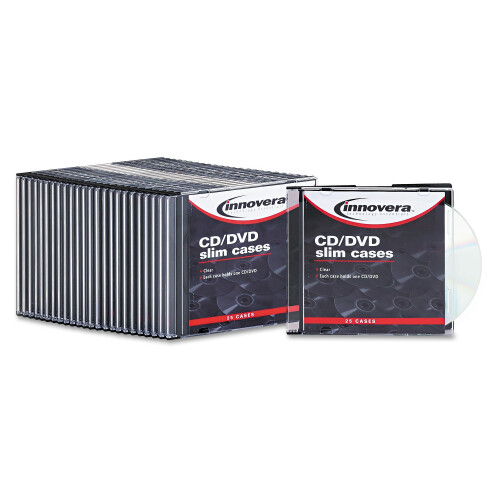 Innovera 85825 CD/DVD Θήκη Πολυστερίνης Διαφανής 25/Συσκευασία
