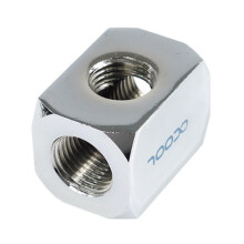 Alphacool 17029 HF-Anschlussklemme TEE T-Stck rund G1/4  Chrom-Wasserkhlungsanschlsse