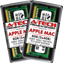 A-Tech 8 GB (2 x 4 GB) PC3-8500 DDR3 1066/1067 MHz RAM MacBook Pro MacBook Pro iMac Mac Minihez (2008 vge/kzepe/vge 2009 kzepe, 2010) | 204 tus S