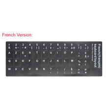 2 adesivi per tastiera francese con sfondo nero non trasparente e lettere bianche per PC/computer/laptop [dimensione di ogni adesivo per tasti: 0,43"