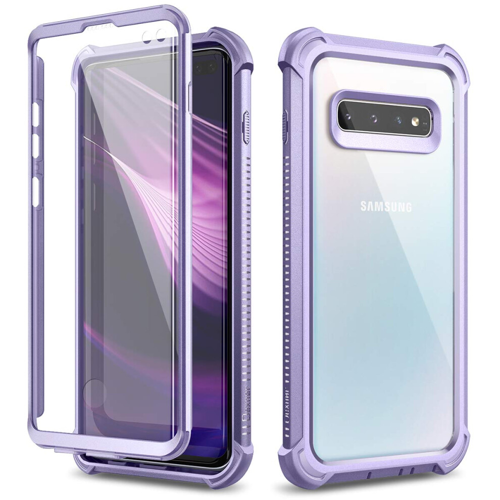 Dexnor Galaxy S10 Plus Case with Screen Protector Clear Rugged Full Bo