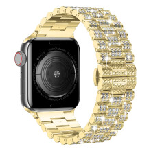 Wolait Compat vel com Apple Watch Band 384041mm Women Bling Diamond Rhinestone Metal Strap para Iwatch SE S rie8 7 6 5 All Series Gold