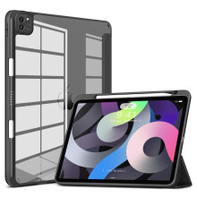 DTTOCASE Hülle 11 Zoll für iPad Pro Gen 1-4 & iPad Air 4-5 mit transparenter Rückseite, Stifthalter, Auto Sleep/Wake, Kameraschutz, Schwarz