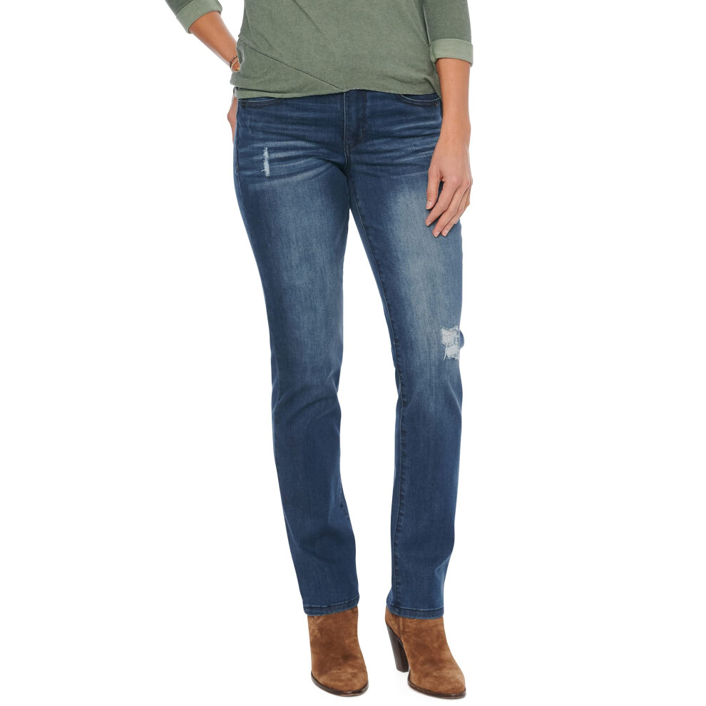 Jean droit pour femme Democracy Petite Ab Solution, bleu vintage, 6P