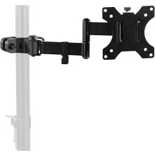 Amer st?l Universal Full Motion Pole Mount Monitor Arm med aftagelig 75 mm og 100 mm Vesa -plade Passer til 17 til 32 tommer sk?rme Sort PM111