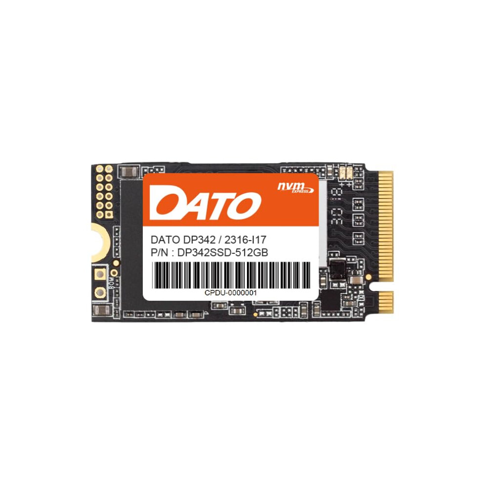Dato DP342 512GB M.2 2242 Pcie Gen3X4 Nvme 1.3 Ssd Interno Ssd (Fino A 2500/1700 Mb/S)-image