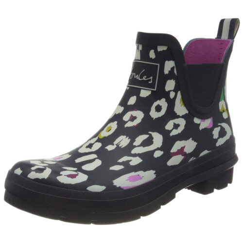 Joules Women 's Wellibob Rain Boot  Navy Leopard  6