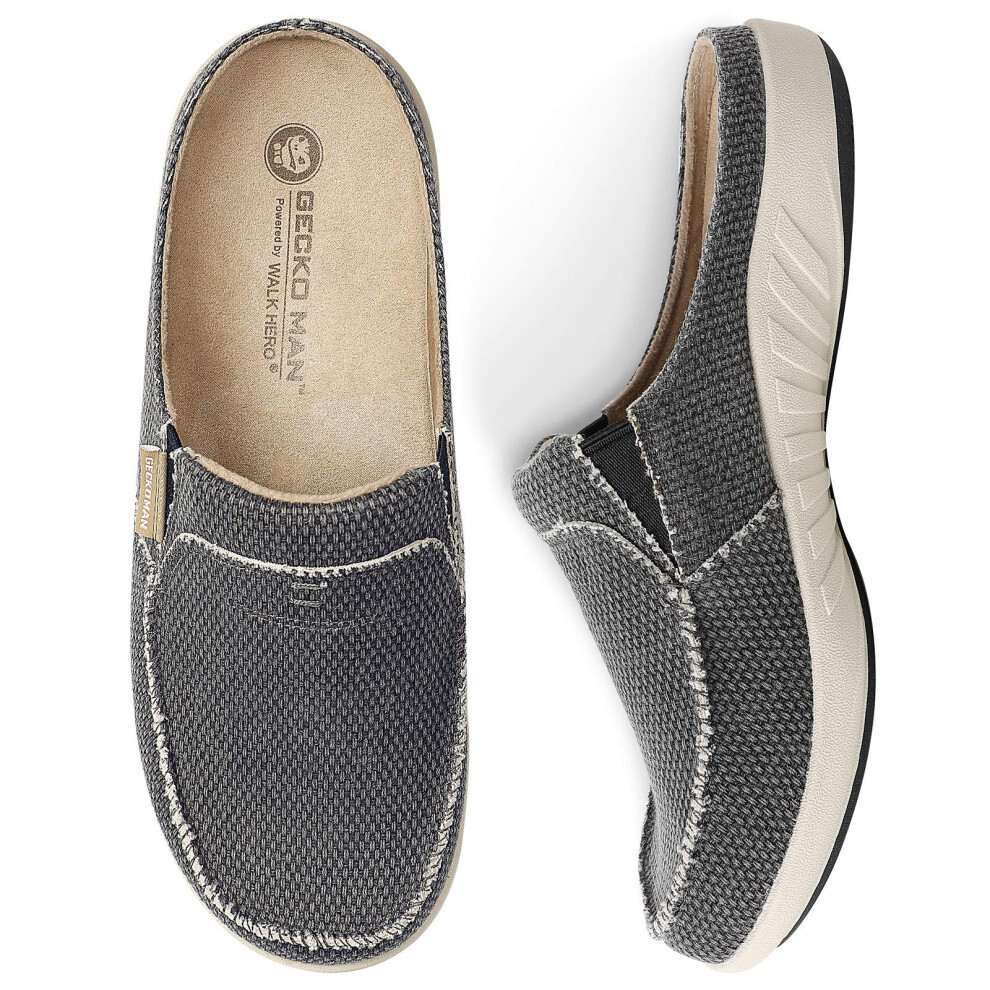 Mens Slippers with Arch Support  Canvas House Slipper for Men with Sue