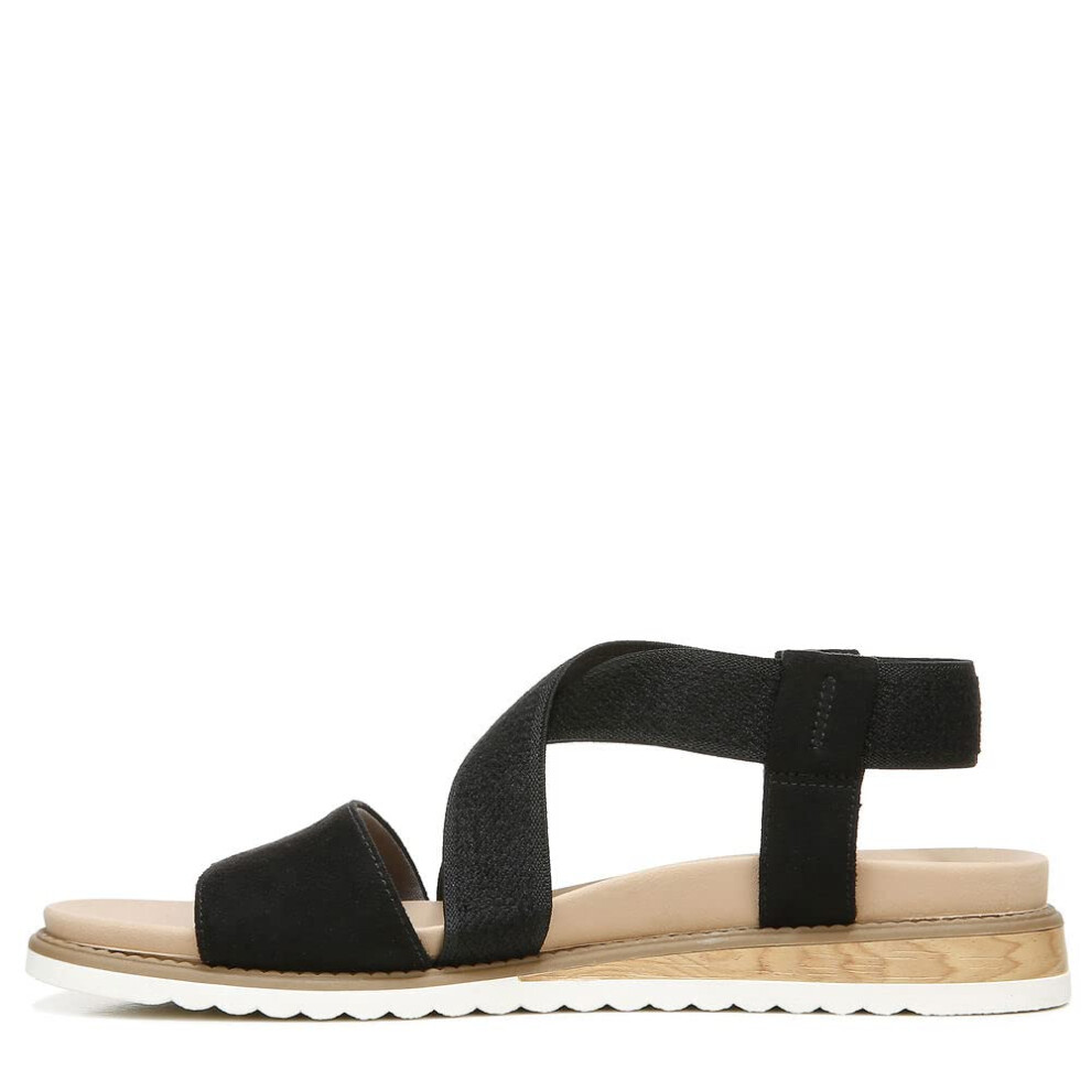 Dr. Scholl 's Shoes Women 's Islander Strappy Flat Sandal Black Microf