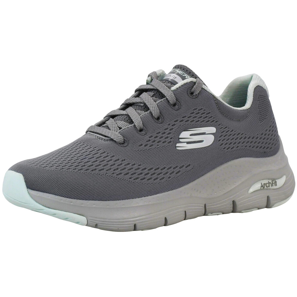 Skechers Women's Arch Fit-Sunny Outlook Sneaker  Grey/Mint  7
