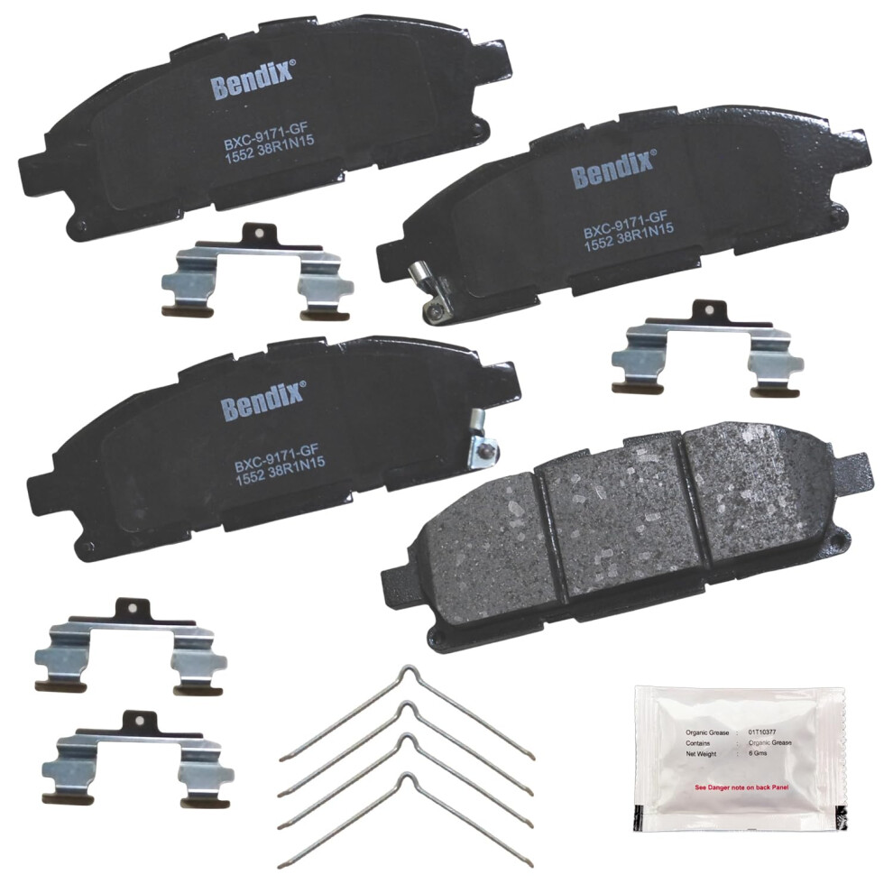 Bendix Priority1 Cfc1552 Ceramic Front Brake Pads For Nissan Quest 2017-2011 887243215565