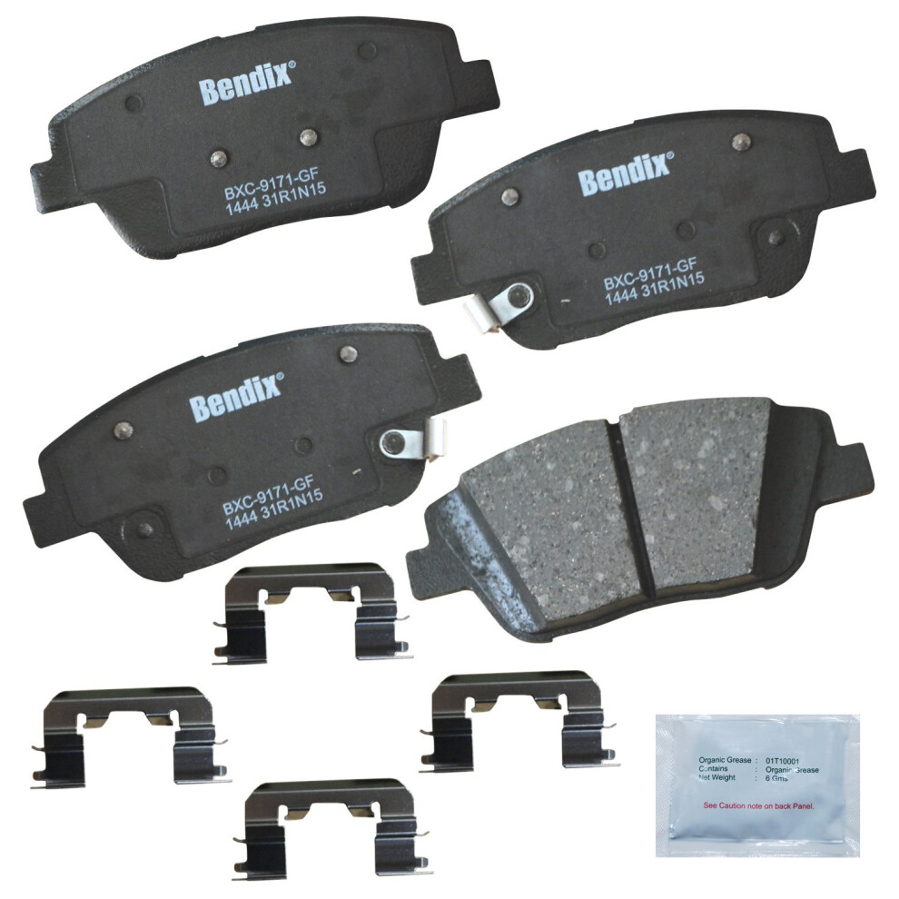 Bendix Priority1 Cfc1444 Ceramic Front Brake Pads For Hyundai Sonata 2015-2011 Kia Optima 2016-2011 887243215190
