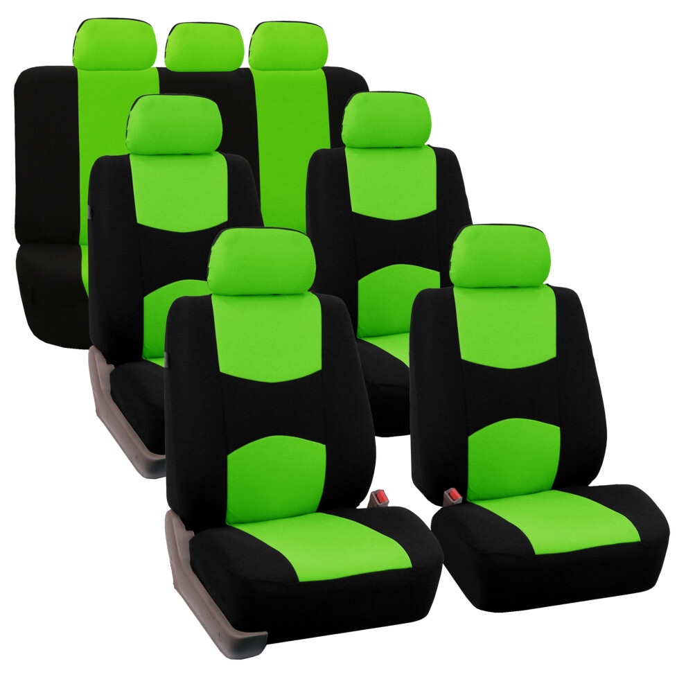 Fh Group Flat Cloth Full Set Car Seat Covers Three Row 7 Passenger Set 196342013874