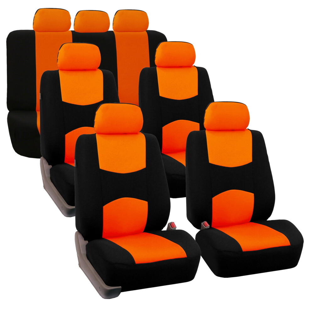 Fh Group Flat Cloth Full Set Car Seat Covers Three Row 7 Passenger Set 196342013898