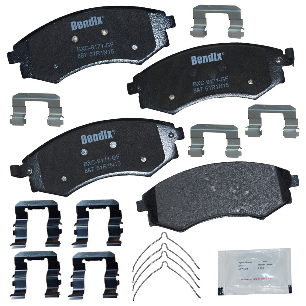 Bendix Priority1 Cfc887 Ceramic Front Brake Pads For Hyundai Elantra 2006-2005 Tiburon 2001 Kia Magentis 2002-2001 Optima 2002-2001 887243240352