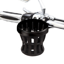 Porta de bebida de borracha preta Ciro para Harley - 7/8-1 pol. Black Clamp Mount 50613