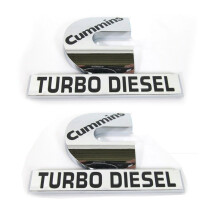 Yoaoo 2 Stck kompatibel mit Cummins Turbo Emblem Badge High Output 2500 3500 Emblem, glnzendes Chrom, 11,4 x 7,4 cm