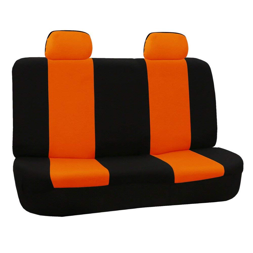 Fh Group Fb050012 Flat Cloth Seat Covers (Orange) Rear Set - Universal Orange 196342012914