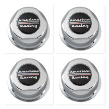 Lot de 4 cache-moyeux de roue chromés American Racing 1307100