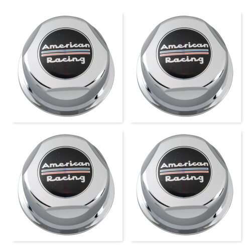 Lot de 4 cache-moyeux de roue chromés American Racing 1307100