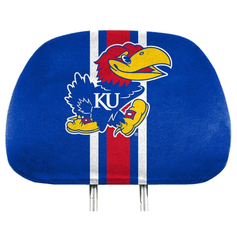 Fanmats 62049 Kansas Jayhawks Printed Head Rest Cover Set - 2 Pieces 681620269277