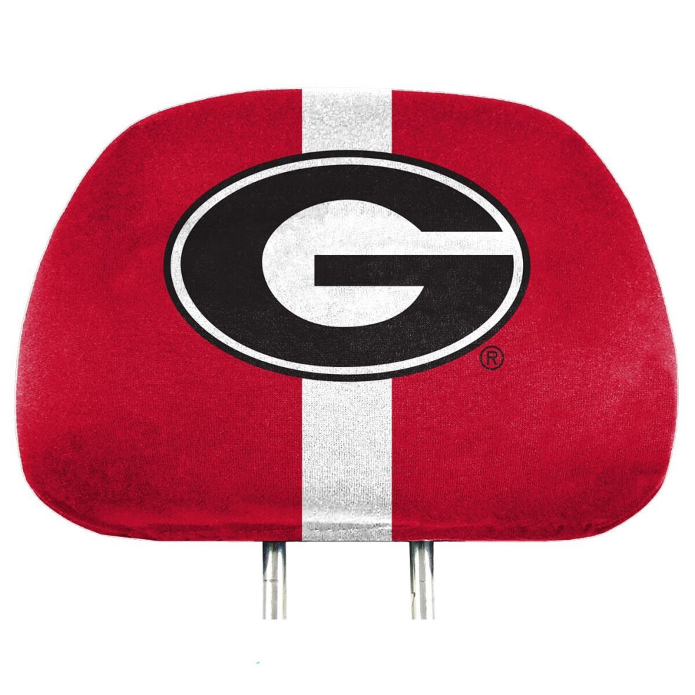 Fanmats 62045 Georgia Bulldogs Printed Head Rest Cover Set - 2 Pieces 681620269208