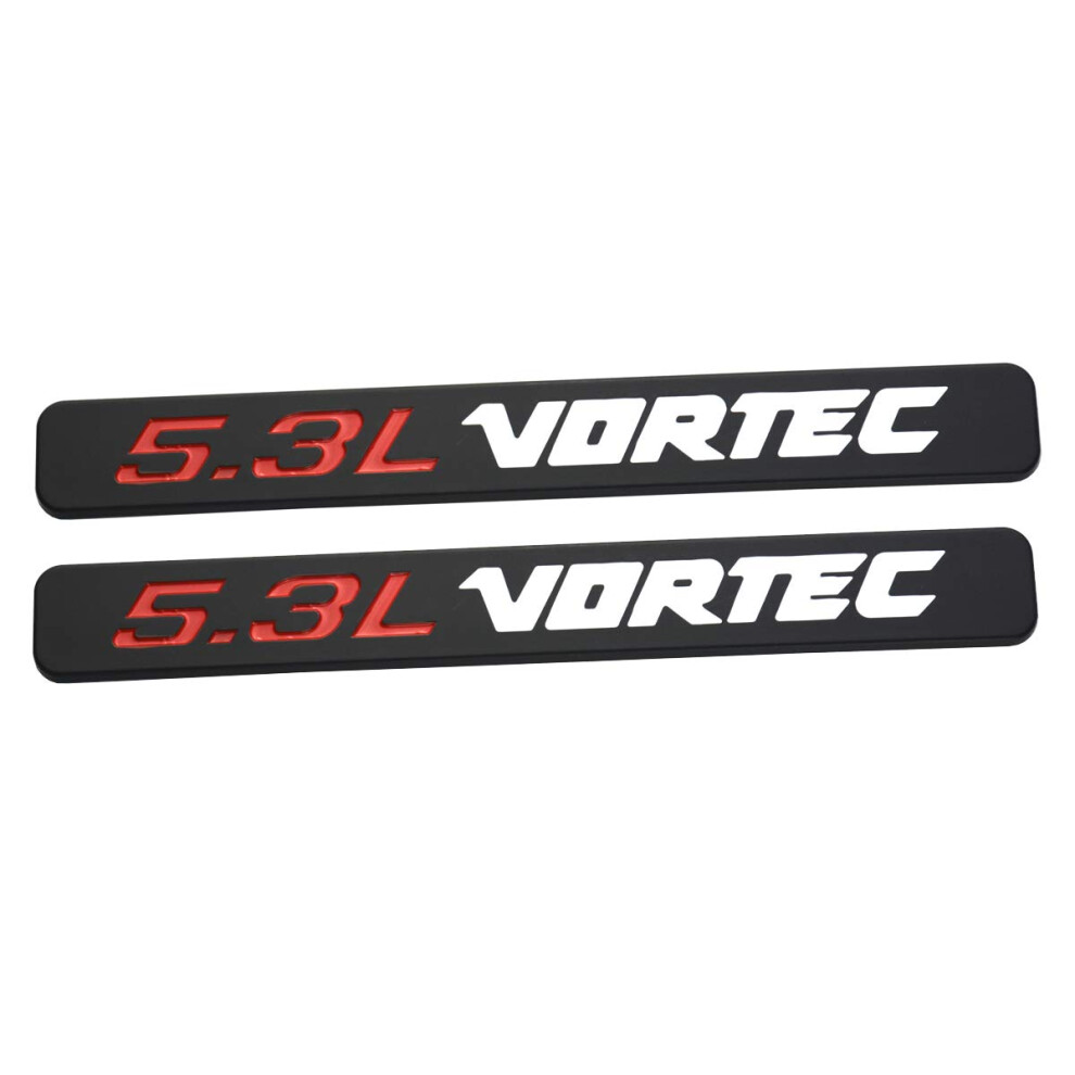Aimoll 2Pcs 5.3L Vortec Hood Emblems Replacement For Z71 Gmc Engine Badge Silverado Chrome ( White) Black/White 661748962366