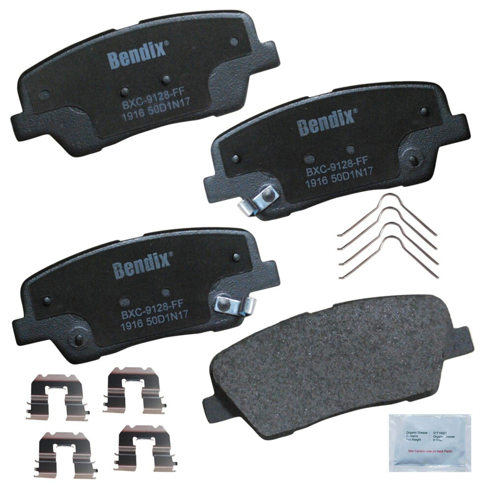Bendix Priority1 Cfc1916 Ceramic Rear Brake Pads For Hyundai Santa Fe 2018-2017 Santa Fe Sport 2018-2017 Santa Fe Xl 2019-2017 887243310277