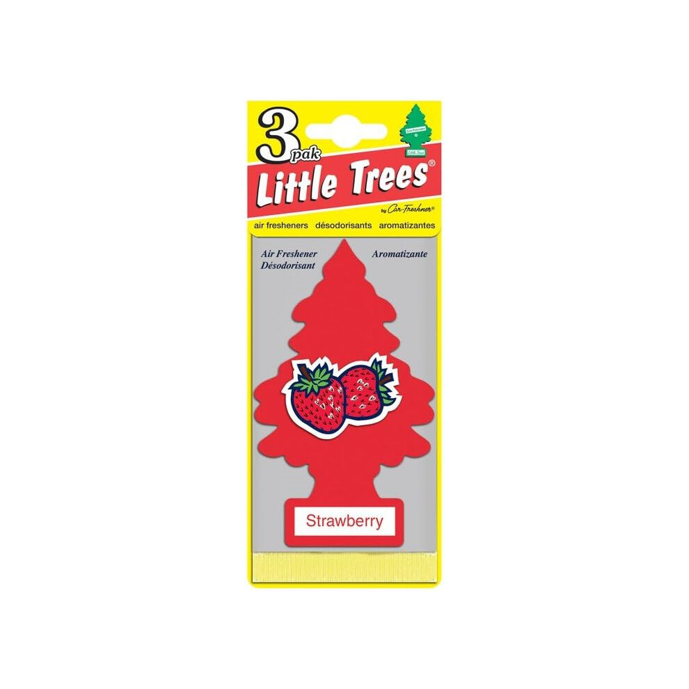 Little Trees Car Air Freshener | Hanging Paper Tree For Home Or Car | Strawberry | 24 Pack 076171320124