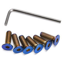 PQY 6 piezas Tornillos para volante Pernos c   nicos M5?0.8 Longitud 15 mm Tit quemado