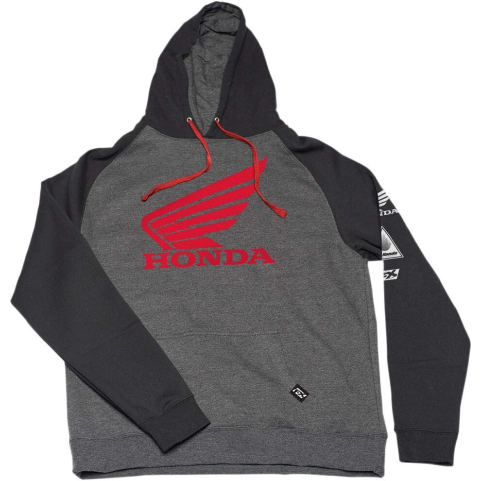 Factory Effex-Apparel Honda Wing Pullover Hoody Wegiel/Czarny Sredni Szary Wegiel Drzewny/Czarny-image