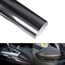 Schwarze 6D-Karbonfaser-Vinylfolie, Rolle 1 Fu x 10 Fu, superglnzende Car Wrap-Folie von Lypumso mit blasenfreier Luftablasstechnologie, fr Auto,
