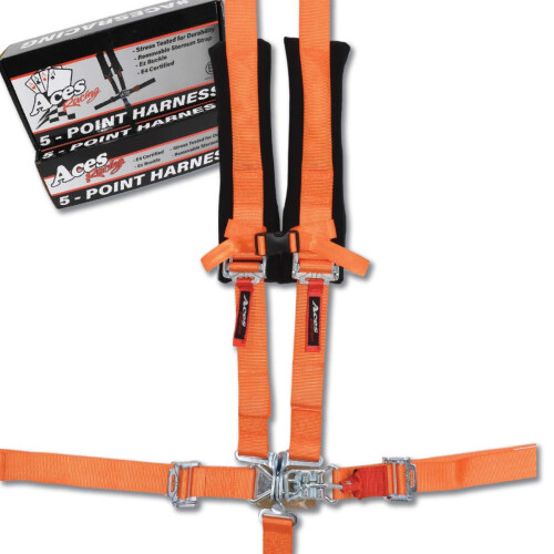 Aces racing 5 -punkts sele med 2 tommer polstring (orange) 1