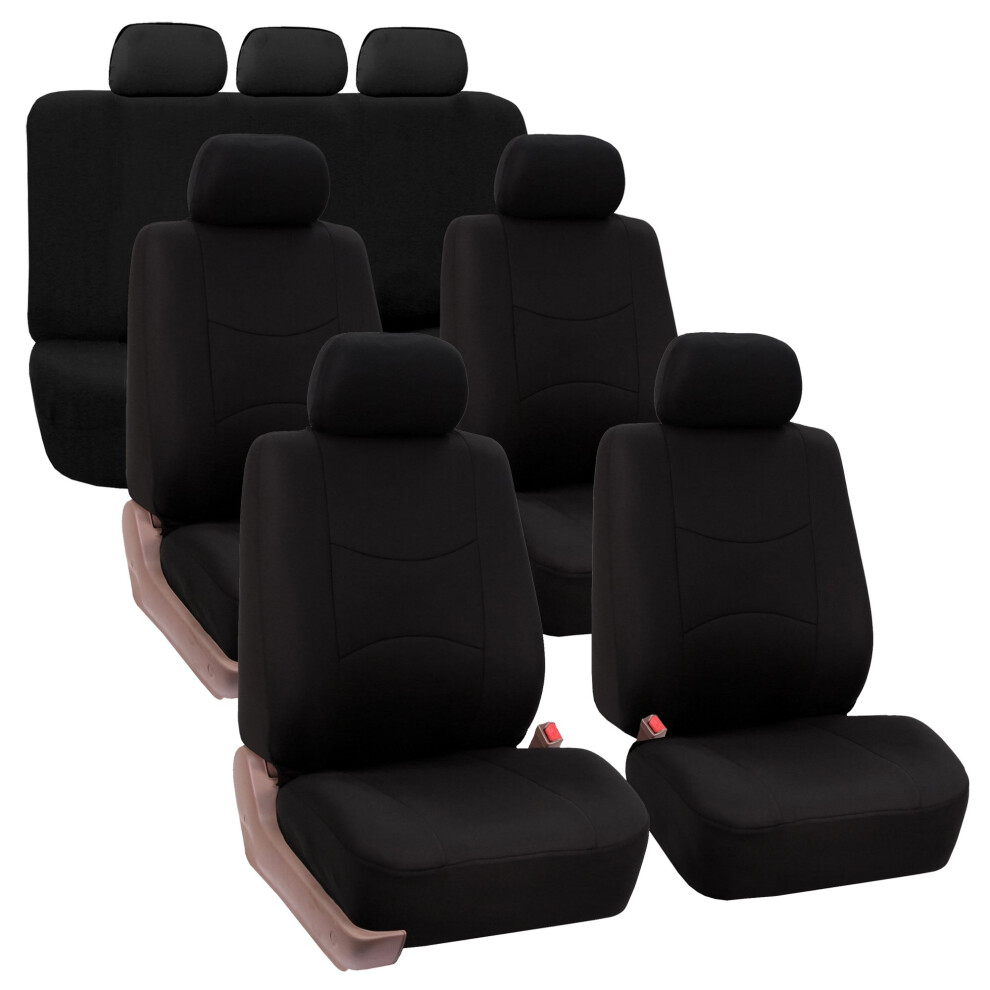 Fh Group Flat Cloth Full Set Car Seat Covers Three Row 7 Passenger Set 196342013911
