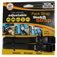 Correas ROK ajustables de 12-42 x 5/8"" el sticas en color negro, paquete de 2