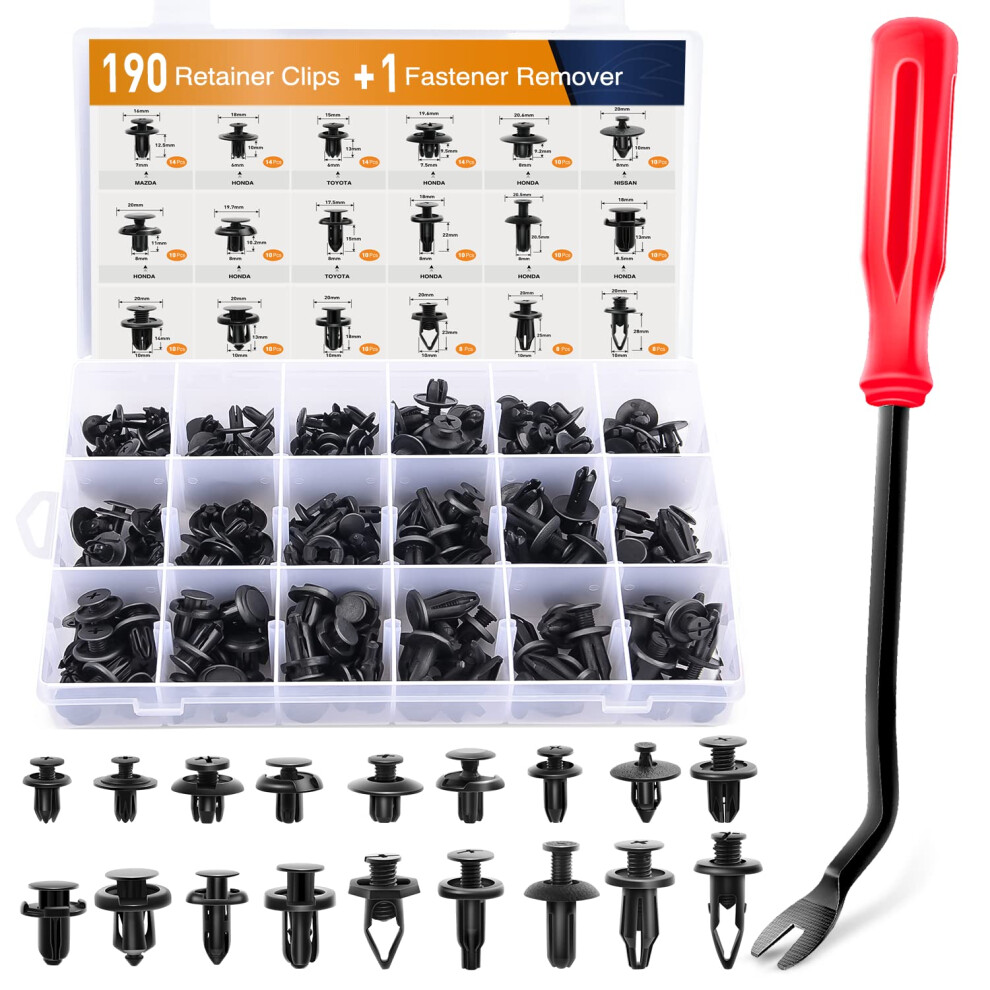 Gooacc 190 Pcs Car Retainer Clips & Fastener Remover - 18 Most Popular 767912577555