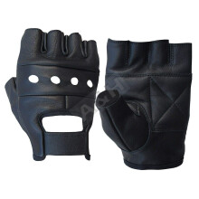 A&H Apparel Leder-Motorradhandschuh, echtes Rindsleder, fingerlose Leder-Fahrhandschuhe (X-Large)
