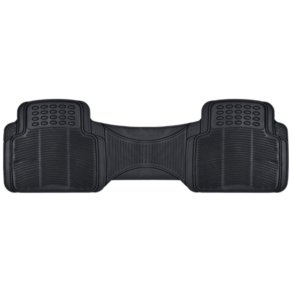 Bdk Heavy Duty Rugged Ridged Complementary Rubber Rear Floor Mats Liners, All Weather Protection, Designed For Trucks Cars Sedan Suv 826942136290