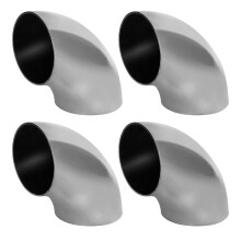 Zoeyes 4 PCS Rustfrit st?l udst?dning albue 2.5 dorn b?jning albue - tykkelse 16GA/.065 v?g SS304 rustfrit albue til bilmodificeret udst?dning al