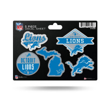 Rico Industries NFL Detroit Lions 5-teiliger gestanzter Aufkleberbogen