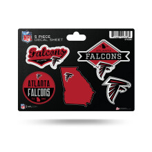 Rico Industries NFL Atlanta Falcons 5-teiliger gestanzter Aufkleberbogen