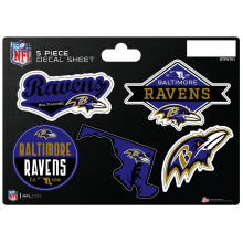 Rico Industries NFL Baltimore Ravens 5-teiliger gestanzter Aufkleberbogen