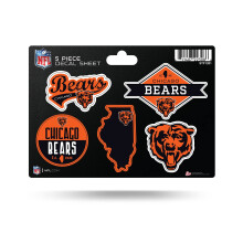 Rico Industries NFL Chicago Bears 5-teiliger gestanzter Aufkleberbogen klein