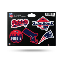 Rico Industries NFL New England Patriots 5-teiliger gestanzter Aufkleberbogen
