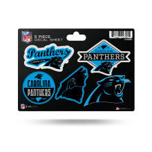 Rico Industries NFL Carolina Panthers 5-teiliger gestanzter Aufkleberbogen