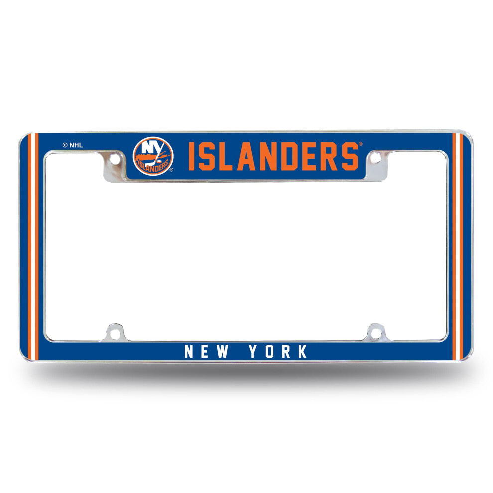 Cornice Per Targa Automobilistica Cromata Rico Industries Nhl New York Islanders Classic 12"" X 6"" Per Auto/Camion/Suv-image