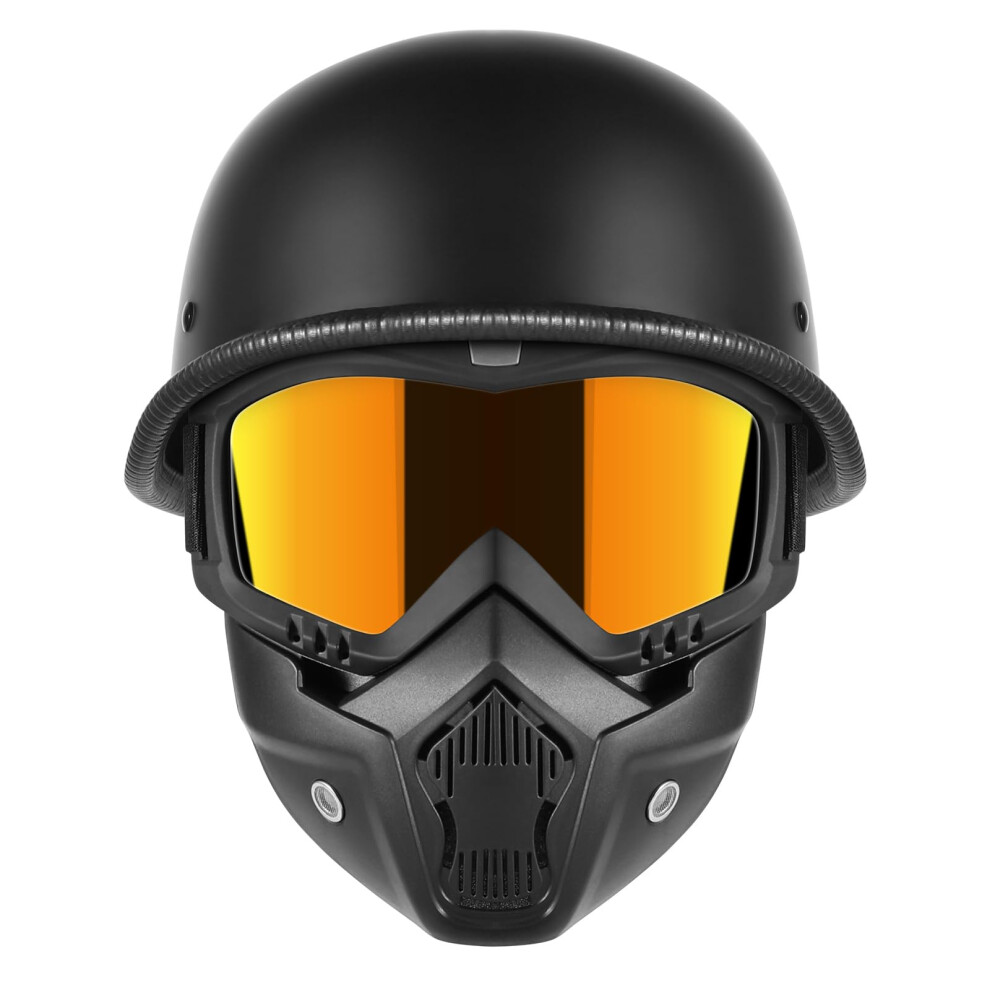 Motorcycle Half Helmets With Face Shield German Style Motorcycle Helm 769984425710