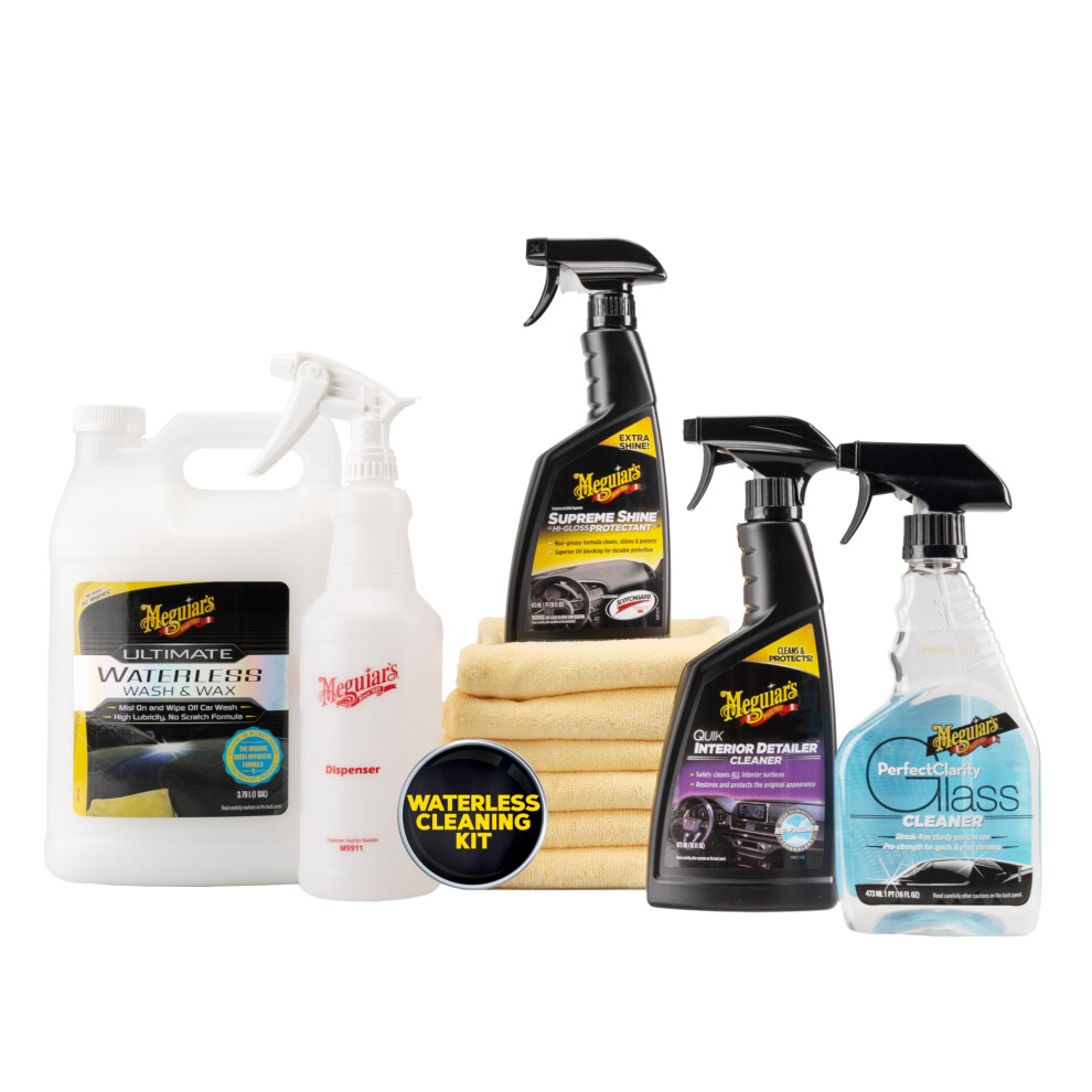 Kit de lavage et de cirage sans eau ultime de Meguiar's - Nettoyage rapide et facile de la voiture