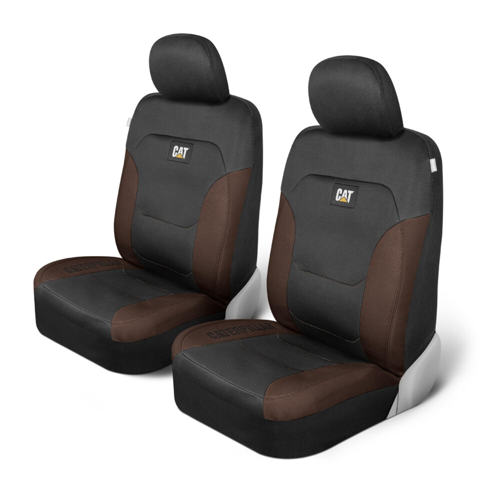 Cat Flexfit Automotive Seat Covers For Cars Trucks And Suvs Set Of 2 - Car Seat Covers For Front Seats Truck Seat Protectors With Honeyco Black/Brown 826942163944