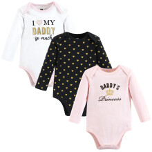 Hudson baby unisex baby bomuld lang?rmet bodysuits daddys prinsesse 9-12 m?neder